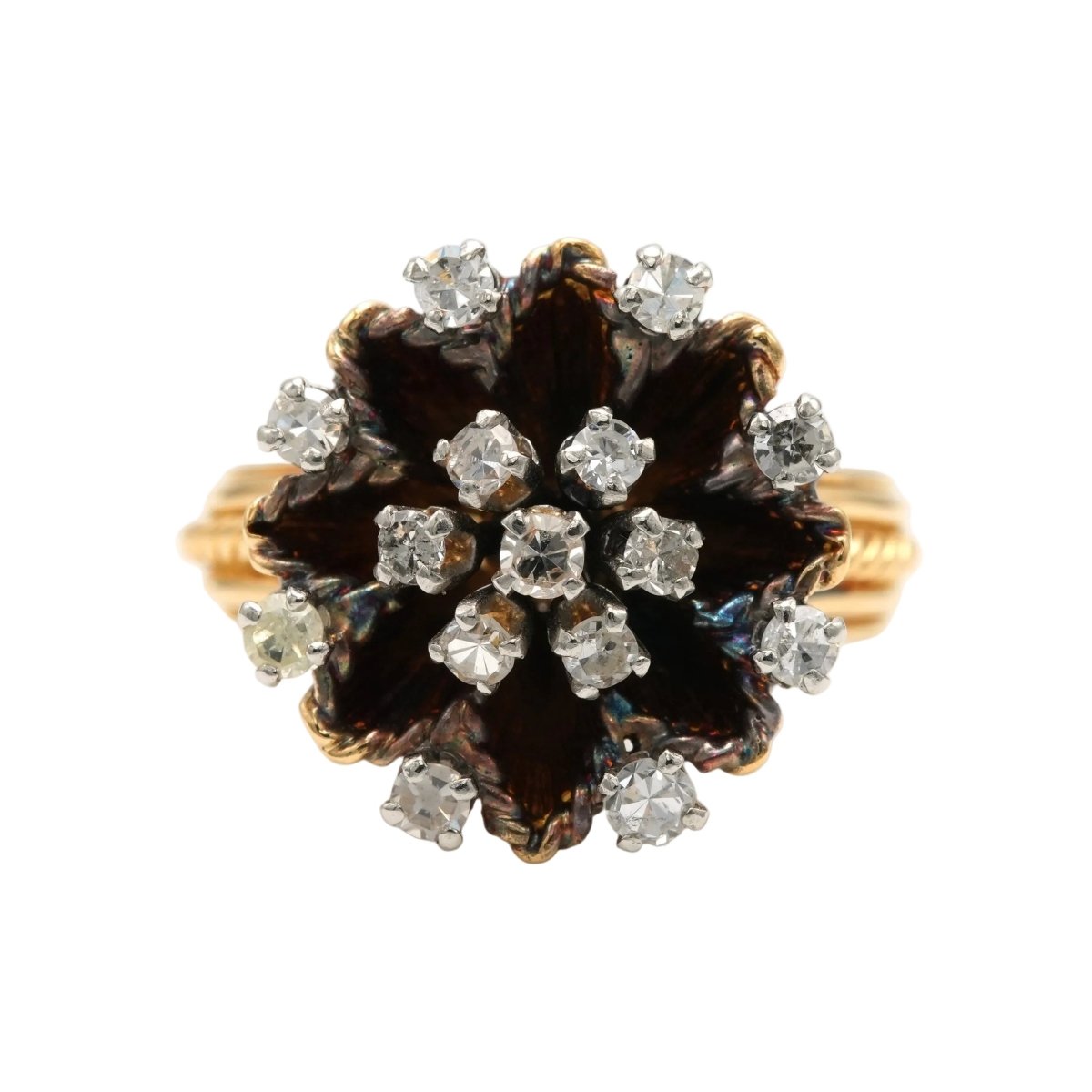 Bague Cocktail en or jaune et diamants - Castafiore