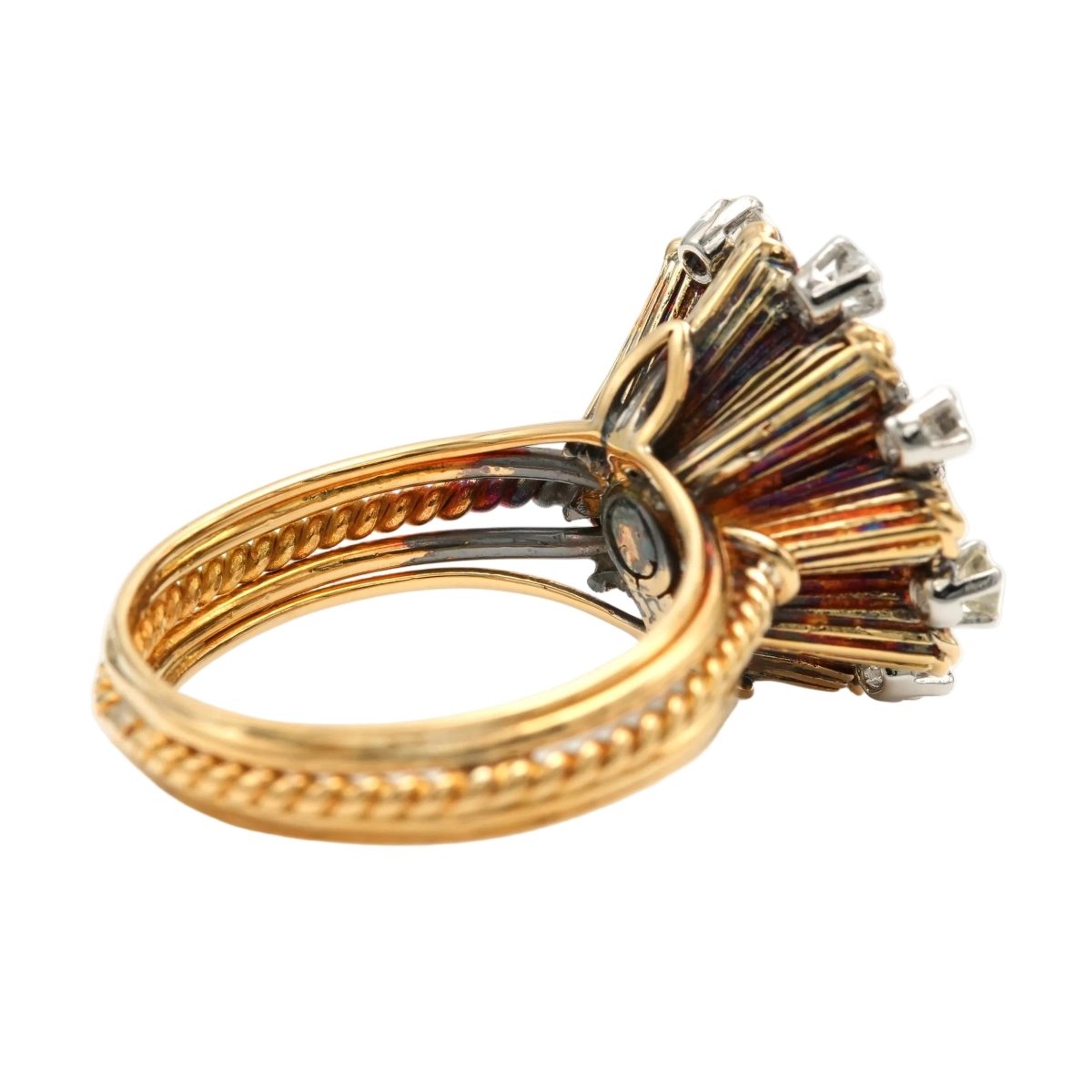 Bague Cocktail en or jaune et diamants - Castafiore