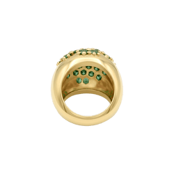 Bague Cocktail en or jaune et émeraudes - Castafiore