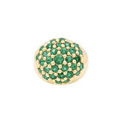 Bague Cocktail en or jaune et émeraudes - Castafiore