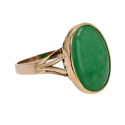 Bague Cocktail en or jaune et jade - Castafiore