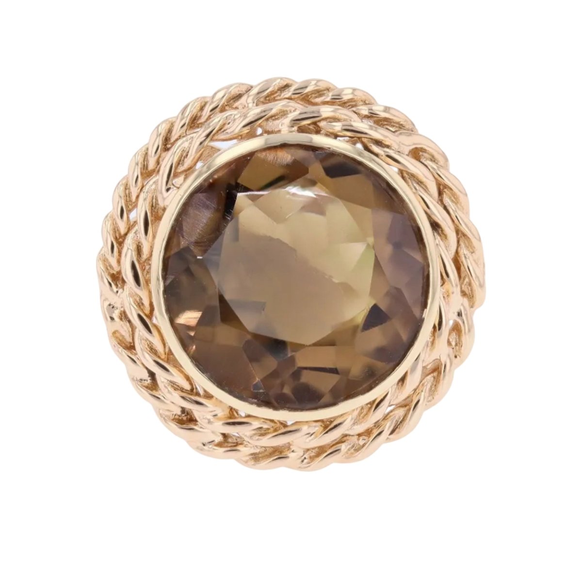 Bague Cocktail en or jaune et quartz - Castafiore
