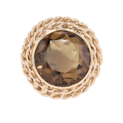 Bague Cocktail en or jaune et quartz - Castafiore