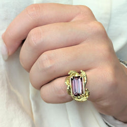 Bague Cocktail en or jaune et tourmaline - Castafiore