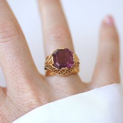 Bague Cocktail en or jaune et tourmaline rose - Castafiore