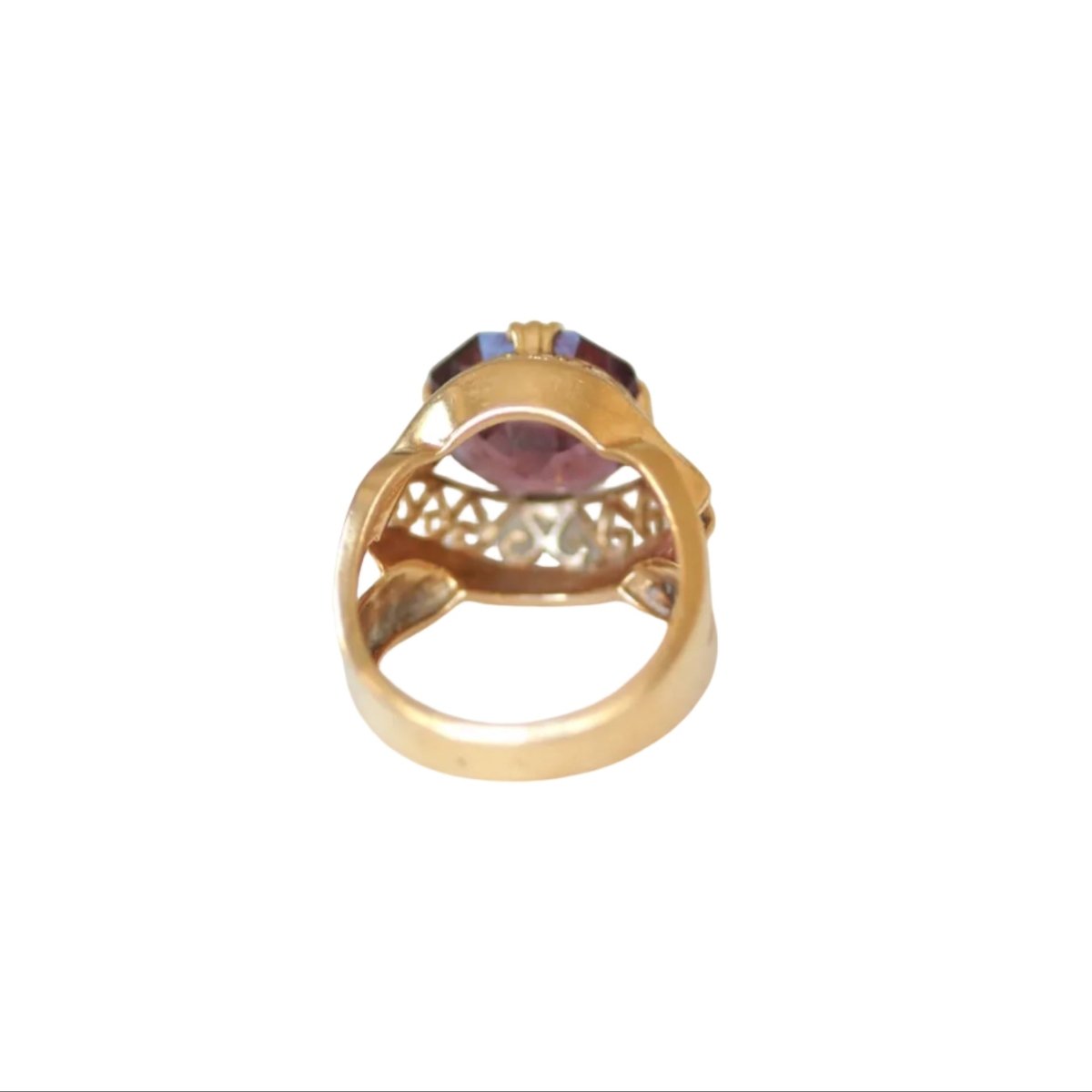 Bague Cocktail en or jaune et tourmaline rose - Castafiore