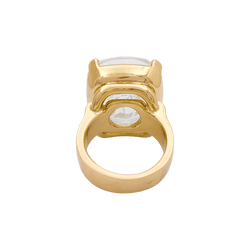 Bague Cocktail en or jaune, intaille et aigue - marine - Castafiore