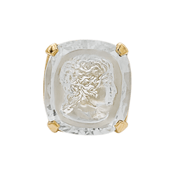 Bague Cocktail en or jaune, intaille et aigue - marine - Castafiore