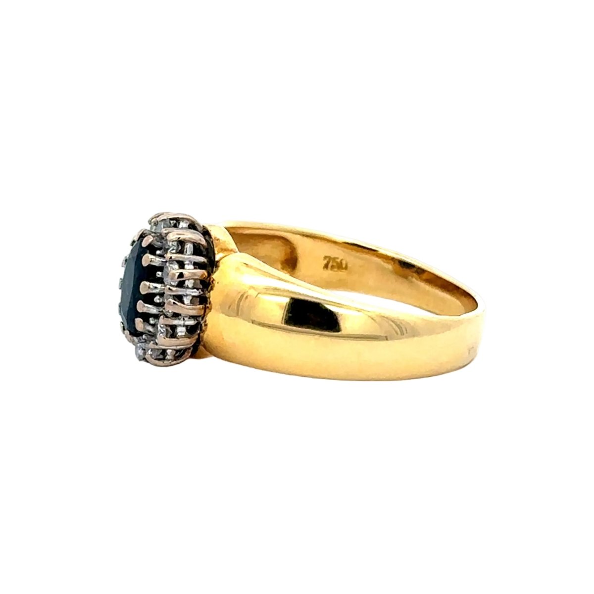 Bague Cocktail en or jaune, saphir et diamants - Castafiore