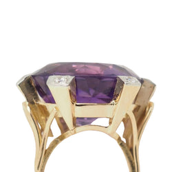 Bague Cocktail en or rose, améthyste et diamants - Castafiore