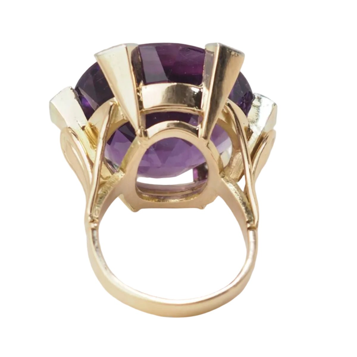 Bague Cocktail en or rose, améthyste et diamants - Castafiore