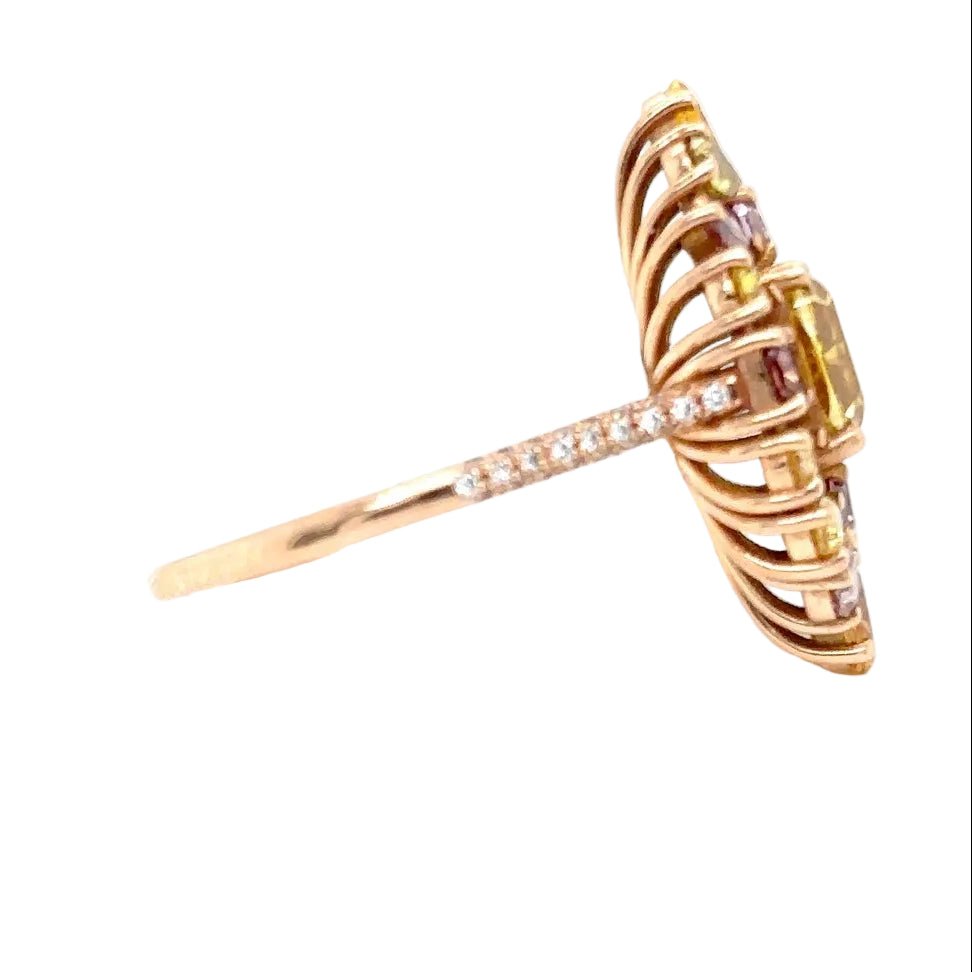 Bague Cocktail en or rose et diamants - Castafiore