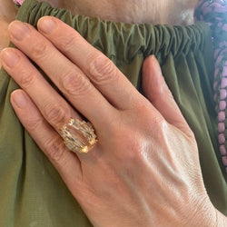 Bague Cocktail en or rose, morganite et diamants - Castafiore