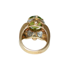 Bague Cocktail en or rose, platine, péridot et diamants - Castafiore