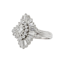 Bague Cocktail en platine et diamants - Castafiore
