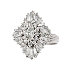 Bague Cocktail en platine et diamants - Castafiore