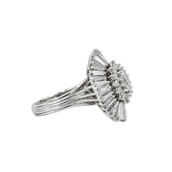 Bague Cocktail en platine et diamants - Castafiore