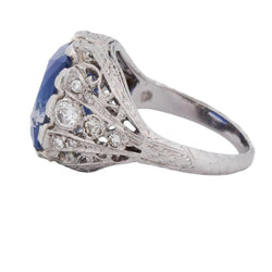 Bague Cocktail en platine, saphir et diamants - Castafiore