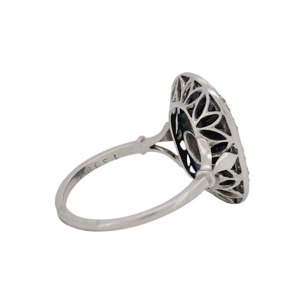 Bague Cocktail en platine, saphir et diamants - Castafiore