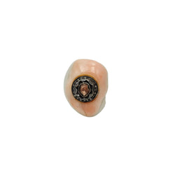 Bague Cocktail en résine, corail et diamants - Castafiore