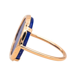 Bague Cocktail GINETTE NY "Ever Lapis Disc" en or rose et lapis - lazuli - Castafiore
