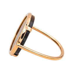 Bague Cocktail GINETTE NY "Ever Tiger Eye Disc" en or rose et oeil du tigre - Castafiore