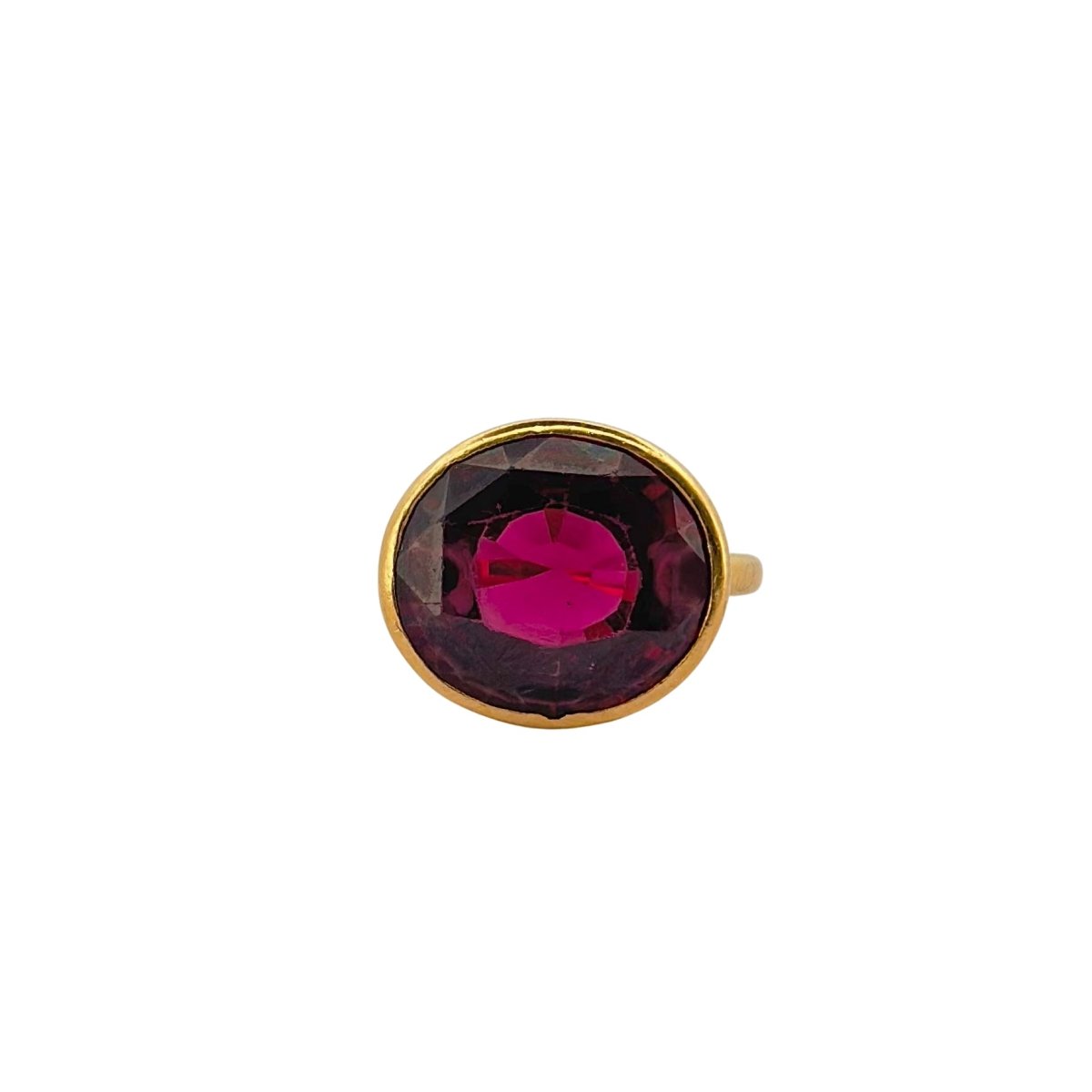 Bague Cocktail Marie-Hélène de Taillac en or jaune et grenat - Castafiore