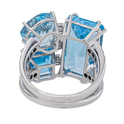 Bague Cocktail Or blanc Topaze - Castafiore