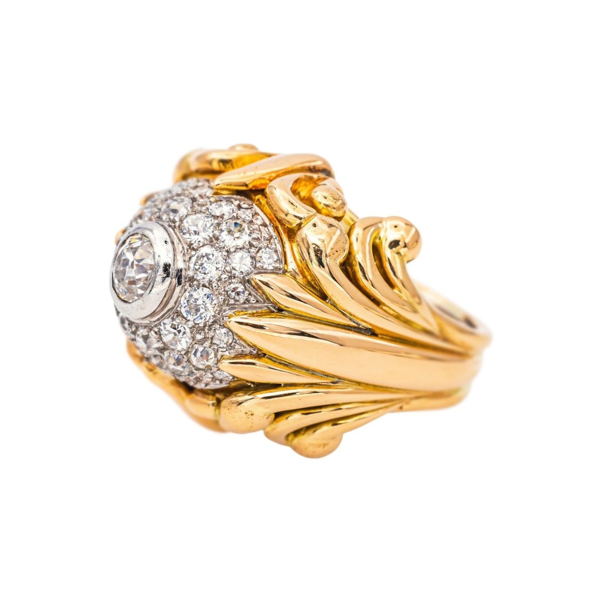 Bague Cocktail Or jaune Diamant - Castafiore