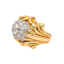 Bague Cocktail Or jaune Diamant - Castafiore
