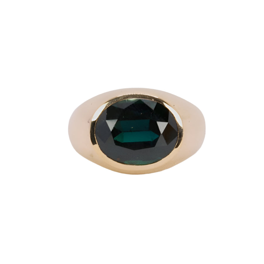 Bague cocktail or jaune saphir ovale - Castafiore