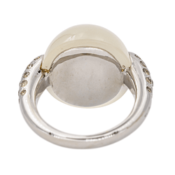 Bague Cocktail POMELLATO "Luna" en or blanc, pierre de lune et diamants - Castafiore