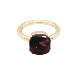 Bague Cocktail POMELLATO "Nudo Classic" en or blanc, or rose et grenat - Castafiore