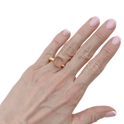 Bague Cocktail POMELLATO "Nudo Classic" en or rose, or blanc et quartz - Castafiore