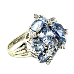Bague Cocktail SEAMAN SCHEPPS "Bubbles" en or blanc, saphirs et diamants - Castafiore