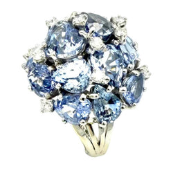 Bague Cocktail SEAMAN SCHEPPS "Bubbles" en or blanc, saphirs et diamants - Castafiore