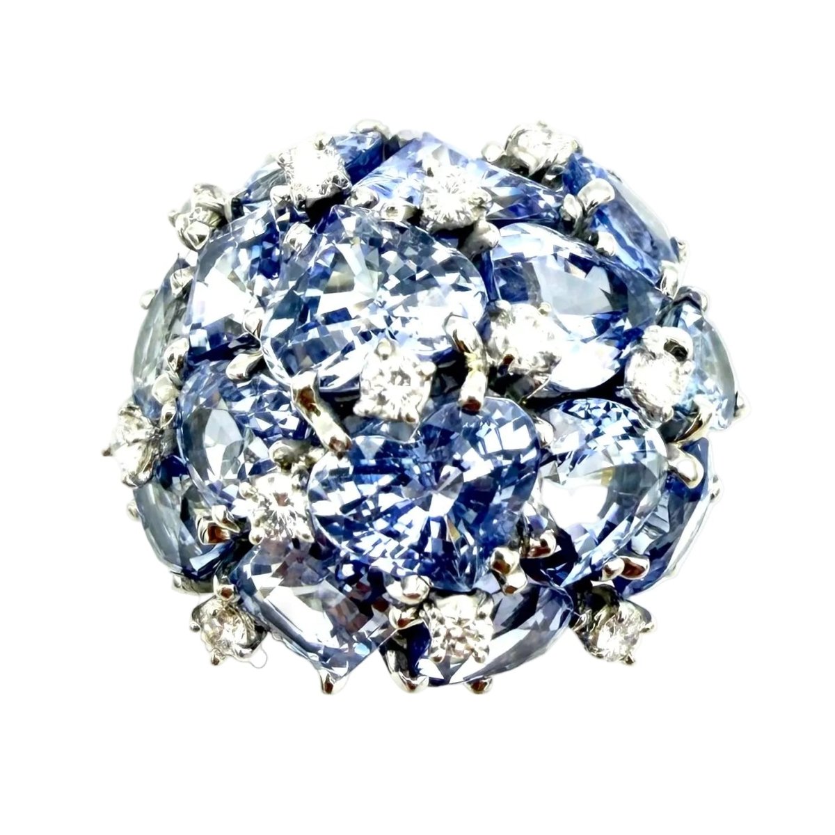 Bague Cocktail SEAMAN SCHEPPS "Bubbles" en or blanc, saphirs et diamants - Castafiore