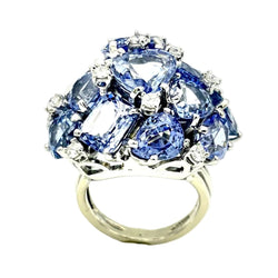 Bague Cocktail SEAMAN SCHEPPS "Bubbles" en or blanc, saphirs et diamants - Castafiore