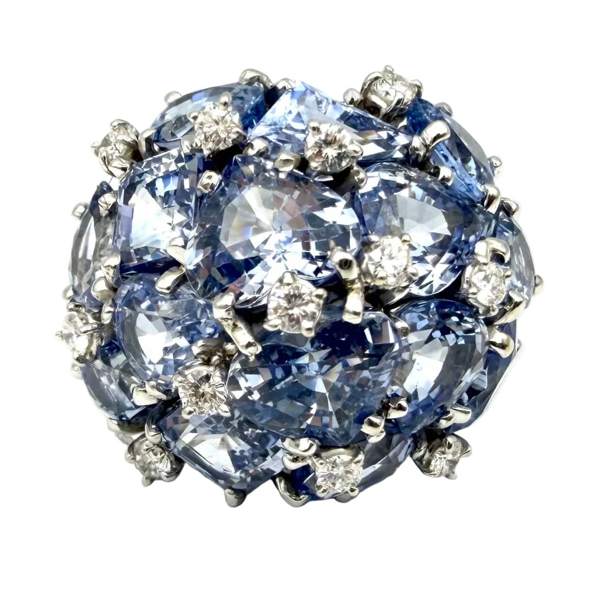Bague Cocktail SEAMAN SCHEPPS "Bubbles" en or blanc, saphirs et diamants - Castafiore