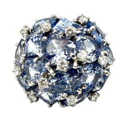 Bague Cocktail SEAMAN SCHEPPS "Bubbles" en or blanc, saphirs et diamants - Castafiore