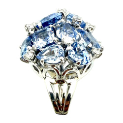 Bague Cocktail SEAMAN SCHEPPS "Bubbles" en or blanc, saphirs et diamants - Castafiore