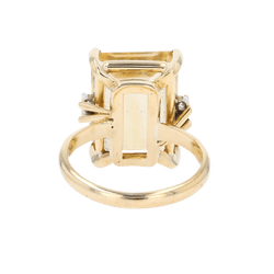 Bague Cocktail STERN en or jaune, platine, citrine et diamants - Castafiore