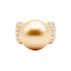 Bague Cocktail TASAKI en or jaune, perle et diamants