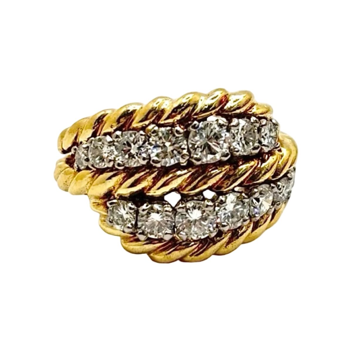 Bague Cocktail VAN CLEEF & ARELS en or jaune et diamants - Castafiore