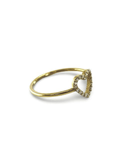 Bague coeur or et diamants 0,20 ct - Castafiore