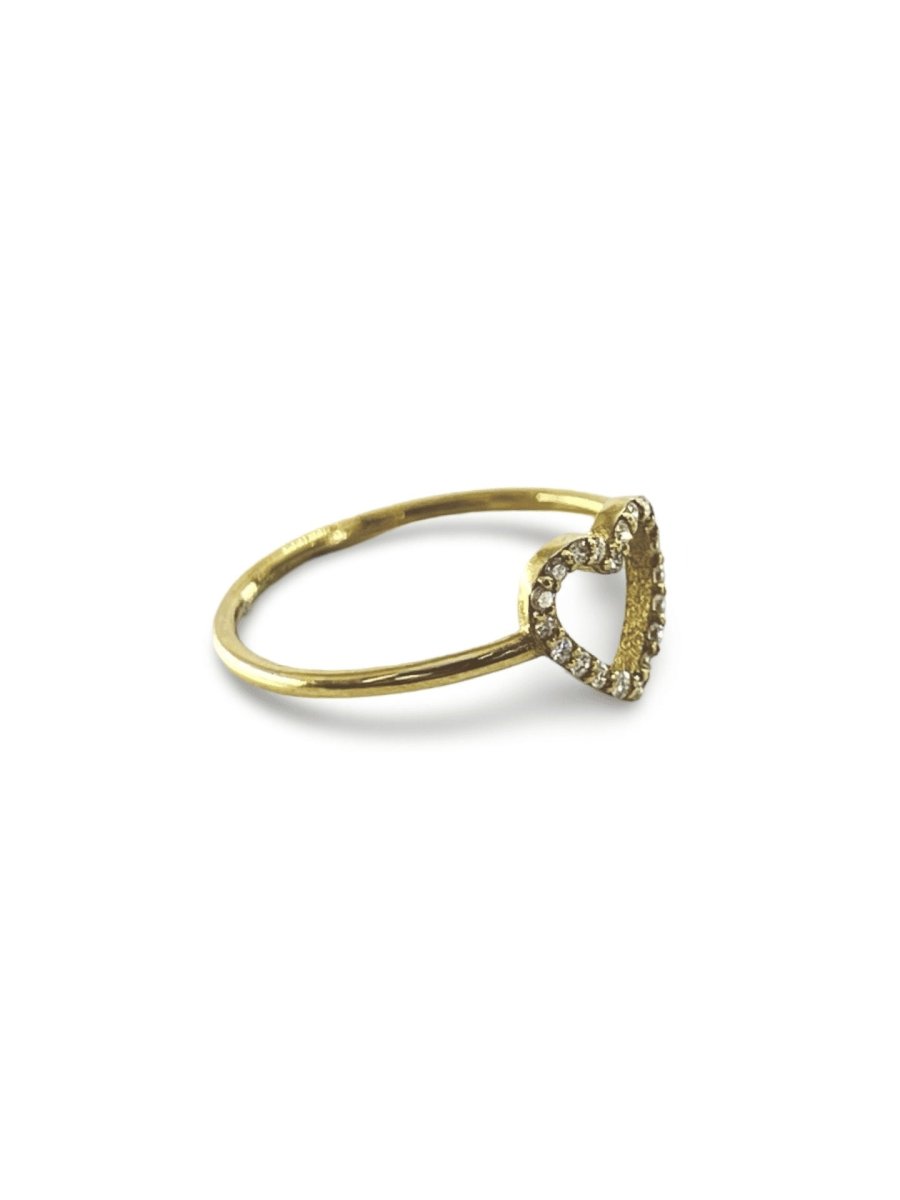 Bague coeur or et diamants 0,20 ct - Castafiore