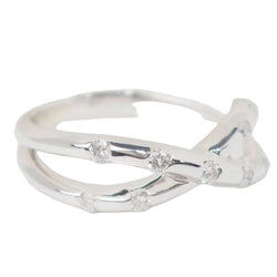 Bague croisée en or blanc et diamants - Castafiore