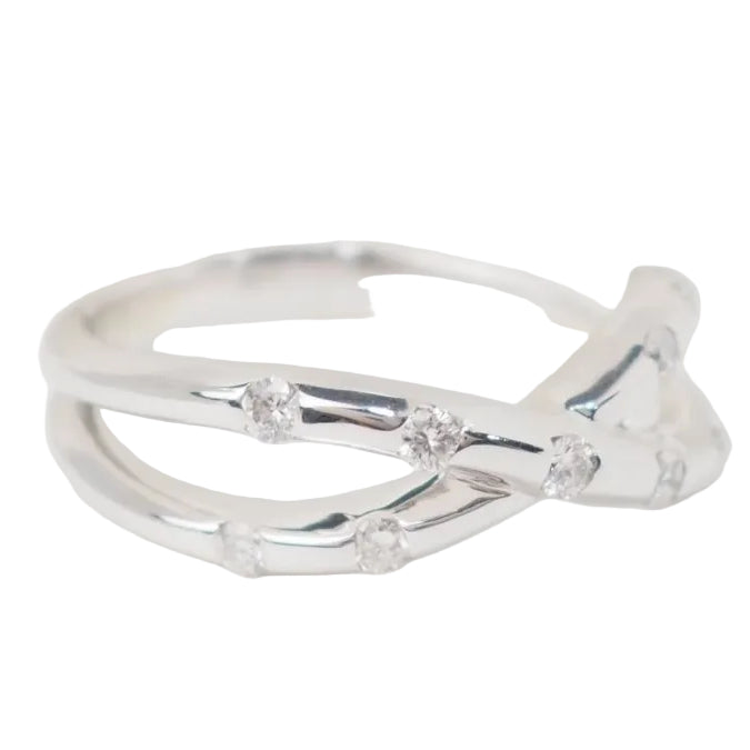 Bague croisée en or blanc et diamants - Castafiore