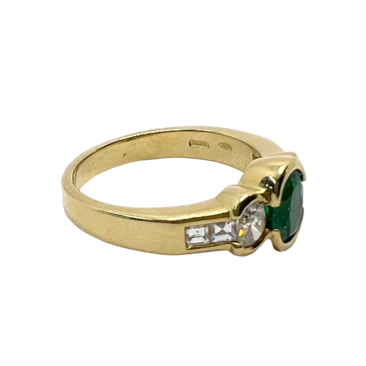 Bague DAMIANI en or jaune, émeraude et diamants - Castafiore