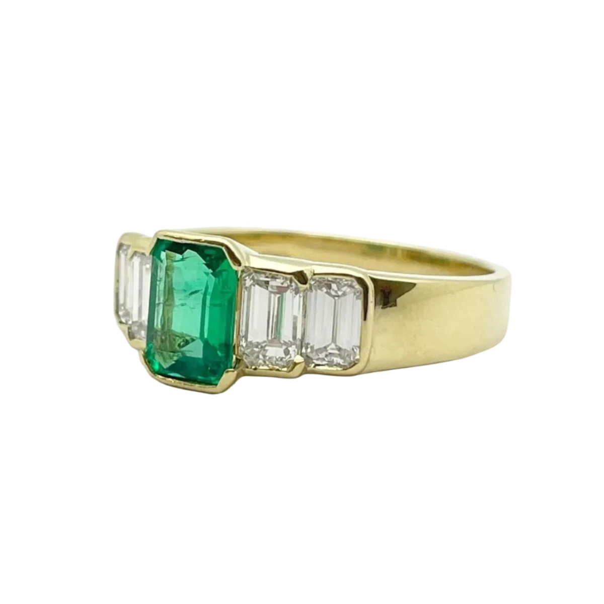Bague DAMIANI en or jaune, émeraude et diamants - Castafiore
